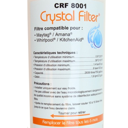 Filtre UKF8001AXX  - Filtre frigo UKF8001AXX compatible Maytag - Crystal Filter® CRF8001