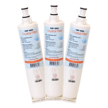 Filtre Crystal Filter® CRF4088 compatible Whirlpool® 4812 817 18406 (Lot de 3)