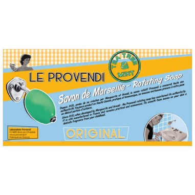 Savon vert rotatif "Tea Tree and Mint" Provendi avec porte-savon chromé à écrou
