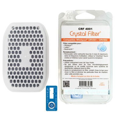 Filtre Crystal Filter® GRV001 CRF4001 compatible Whirlpool® GRV001 / GRV002 (lot de 3)