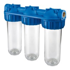 Carter porte filtre 3P 10'' Senior Triplex BX entrée/sortie 3/4'' femelle 2