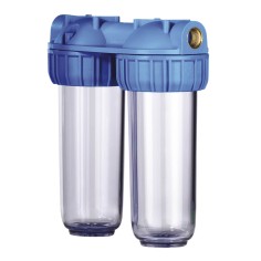 Carter porte filtre 3P 10'' Senior Duplex BX entrée/sortie 3/4'' femelle 2