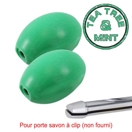 Savon vert rotatif "Tea Tree and Mint" Provendi (lot de 2) - Recharge à clip