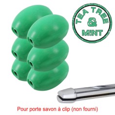 Savon vert rotatif "Tea Tree and Mint" Provendi (lot de 6) - Recharge à clip