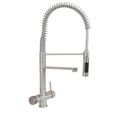 Robinet 3 voies avec douchette - Torino - Nickel brossé