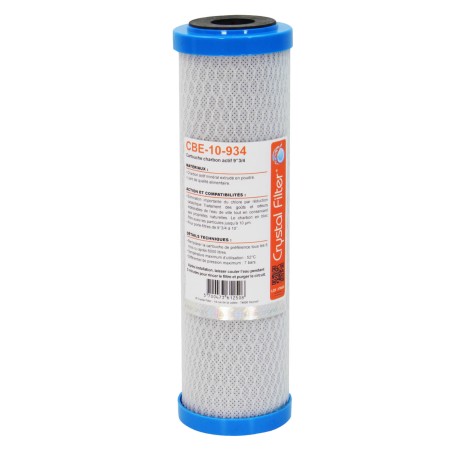 Cartouche CBE-10-934 charbon actif 9''3/4 - 10 µm - Crystal Filter®