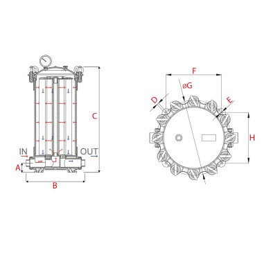Filtre multi-cartouches FHPVC-40x9-B Crystal Filter® - 9 x 40 pouces