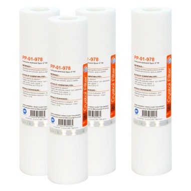 Cartouche PP-01-978 sédiment SPUN 9''7/8 - filtre 1 µm - Crystal Filter® (lot de 4)