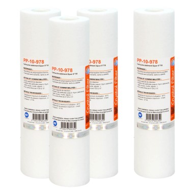 Cartouche PP-10-978 sédiment SPUN 9''7/8 - Filtre 10 µm - Crystal Filter® (lot de 4)