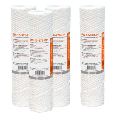 Cartouche SW-10-978-PP sédiment bobinée 9''7/8 - Filtre 10 µm - Crystal Filter® (lot de 4)