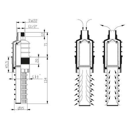 Casse vide Type 2 - Raccordement en 1''1/2