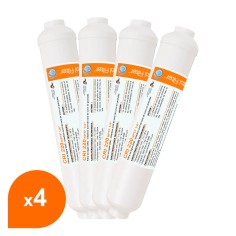 Cartouche charbon en ligne raccord 1/4" taraudé - Crystal Filter® CRI 220 NPTF 1/4" - Lot de 4