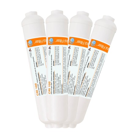 Cartouche charbon actif granulés GAC 1/4'' - Crystal Filter® CRI 100 (lot de 4)