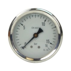 Manomètre inox - Insert laiton - 0-16 bars ø 63 - 1/4'' - Axial /  Glycérine