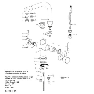 Robinet mitigeur 3 voies - Denali - Nickel brossé