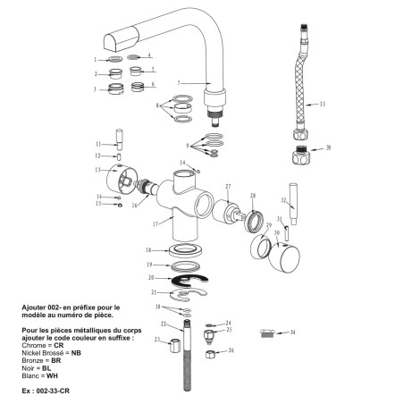 Robinet mitigeur 3 voies - Denali - Noir