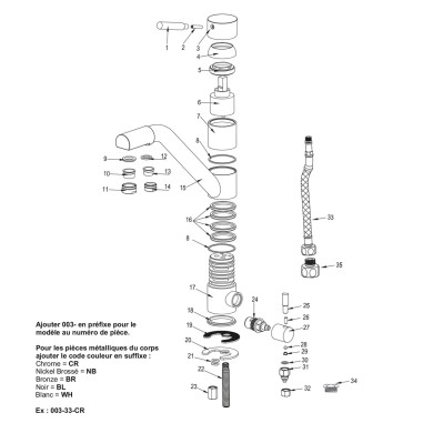 Robinet mitigeur 3 voies - Samoa - Blanc