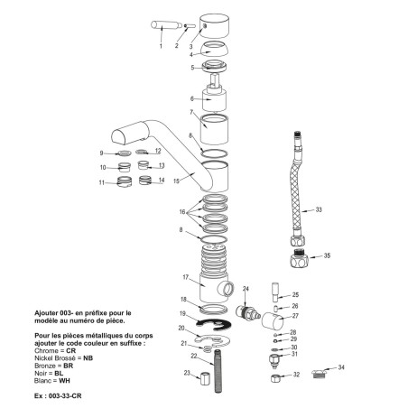 Robinet mitigeur 3 voies - Samoa - Blanc