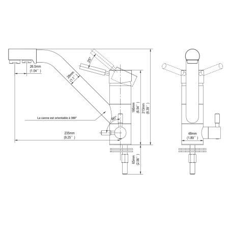 Robinet mitigeur 3 voies - Samoa - Blanc