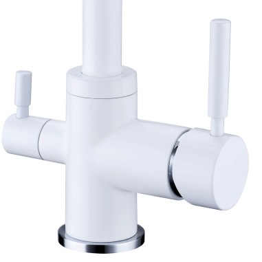 Robinet col de cygne 3 voies -  Biscayne V2 - Blanc