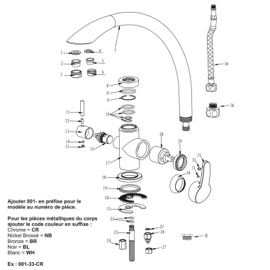 Robinet mitigeur 3 voies - Everglades - Nickel brossé