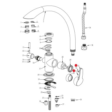 Poignée eau de réseau robinet Everglades - Bronze