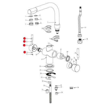 Poignée eau filtée robinet Denali - Nickel Brosse