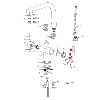 Poignée eau de réseau robinet Denali - Nickel Brosse