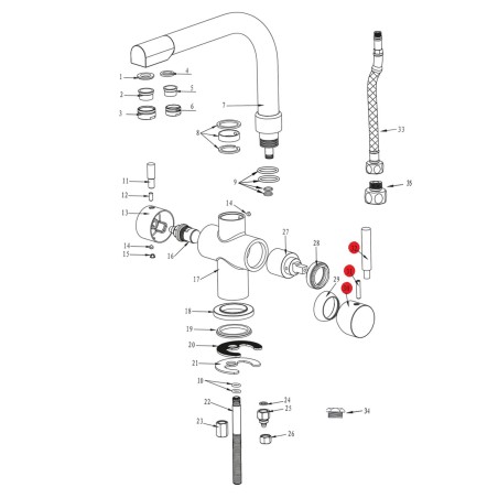 Poignée eau de réseau robinet Denali - Blanc