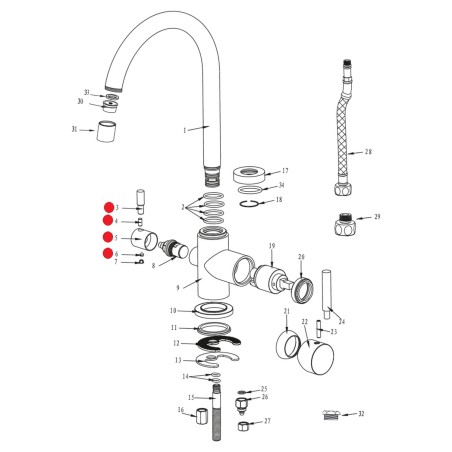 Poignée eau filtée robinet Biscayne - Bronze