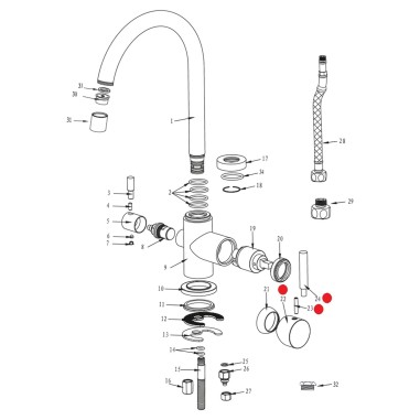 Poignée eau de réseau robinet Biscayne - Nickel Brosse