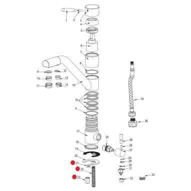 Tige filetée pour eau filtrée robinet Samoa