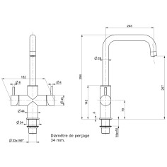 Robinet 5 Voies - Bari - Inox AISI 304 2