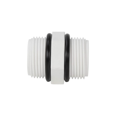 Mamelon double MM PVC blanc 3/4'' avec joint