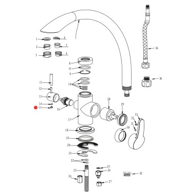 Cache vis poignée eau filtrée robinet Everglades - Samoa - Biscayne - Nickel Brossé