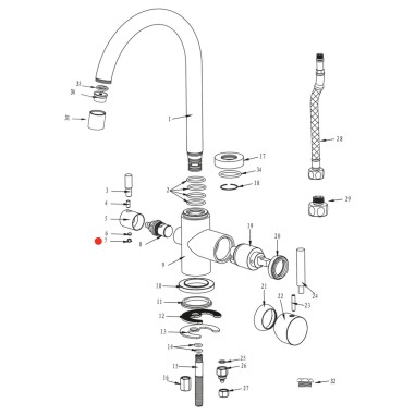Cache vis poignée eau filtrée robinet Everglades - Samoa - Biscayne - Nickel Brossé