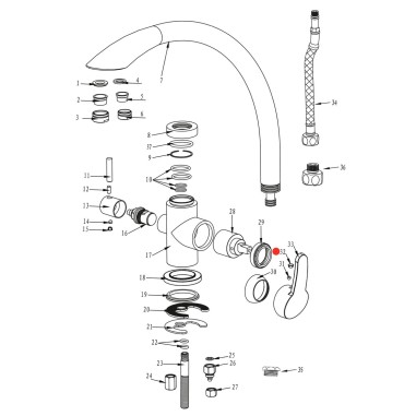 Cache vis poignée eau réseau robinet Everglades - Chromé