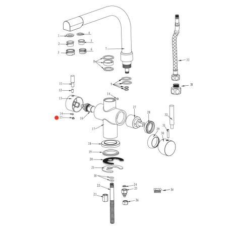Cache vis poignée eau filtrée robinet Denali - Nickel Brossé