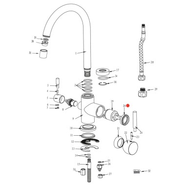 Ecrou de serrage cartouche de mélange robinet Everglades - Denali - Biscayne