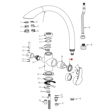 Ecrou de serrage cartouche de mélange robinet Everglades - Denali - Biscayne