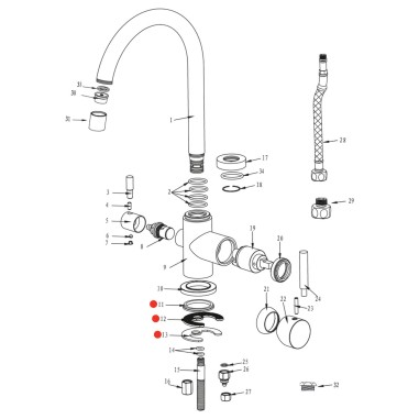 Kit fixation sous plan robinets gamme ''Park''