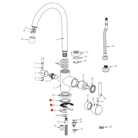 Kit fixation sous plan robinets gamme ''Park''