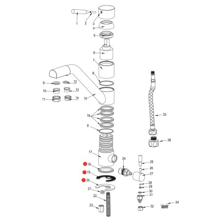 Kit fixation sous plan robinets gamme ''Park''