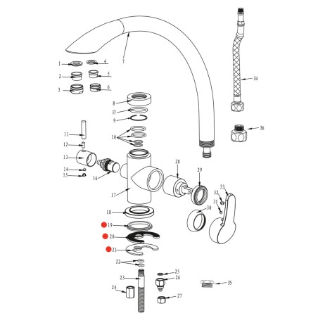 Kit fixation sous plan robinets gamme ''Park''