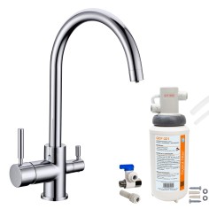 Robinet 3 voies Biscayne Chrome + Kit de filtration QCF-3001/321 - PROMO 2