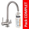 Robinet 3 voies Biscayne Nickel brossé + Kit de filtration QCF-3001/321 - PROMO