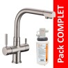 Robinet 3 voies Denali Nickel brossé + Kit de filtration QCF-3001/321 - PROMO