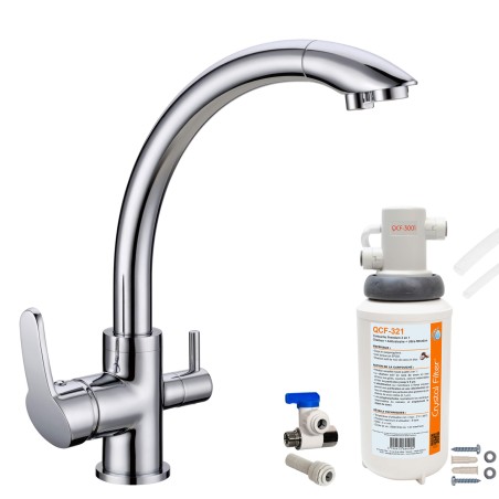 Robinet 3 voies Everglades Chrome + Kit de filtration QCF-3001/321 - PROMO