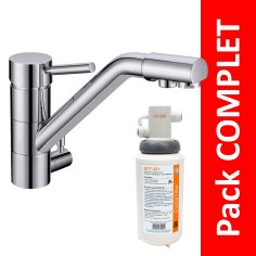 Robinet 3 voies Samoa Chrome + Kit de filtration QCF-3001/321 - PROMO