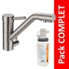Robinet 3 voies Samoa Nickel brossé + Kit de filtration QCF-3001/321 - PROMO